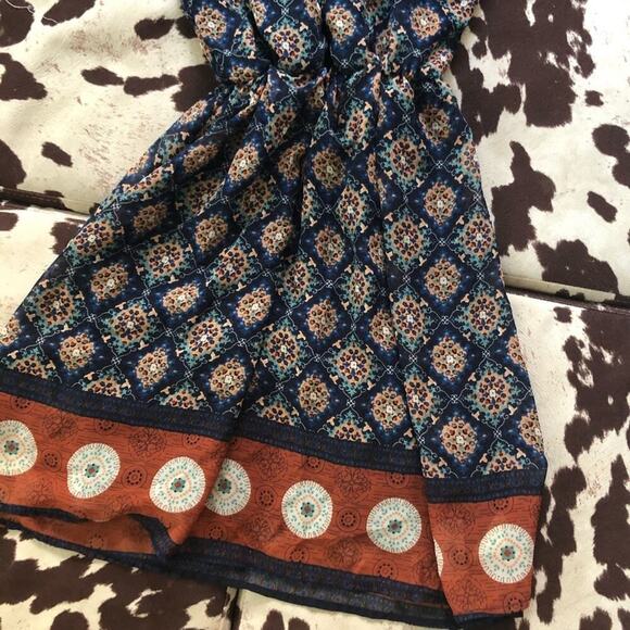 Sienna Sky Blue & Orange Floral Dress - Picture 5 of 5